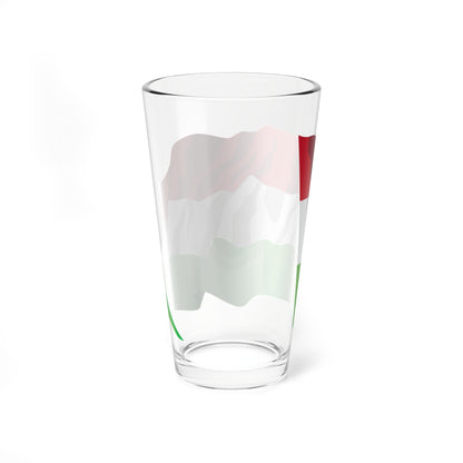 Hungary flag waving icon (Hungary) Pint Glass 16oz