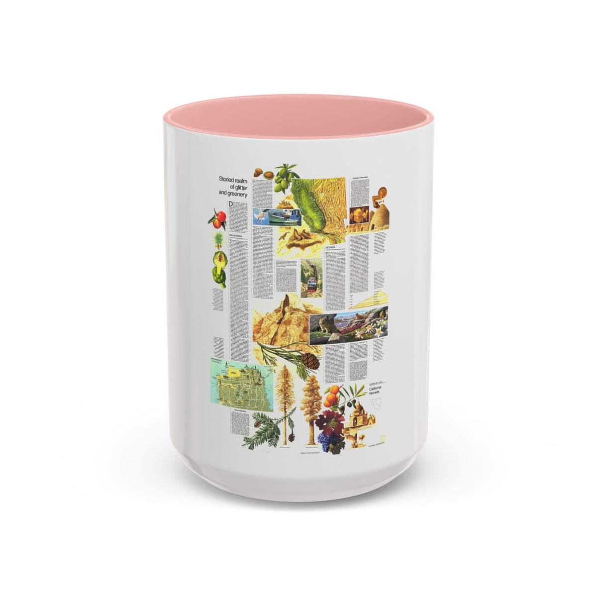USA - California and Nevada 2 (1974) (Map) Accent Coffee Mug