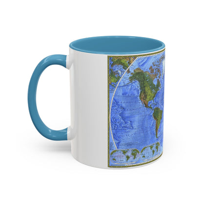 World Map - The Physical World (1975) (Map) Accent Coffee Mug