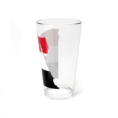 Flag map of Egypt de facto (Egypt) Pint Glass 16oz