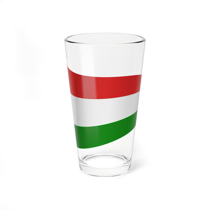 Hungary Flag - iconic waving (Hungary) Pint Glass 16oz