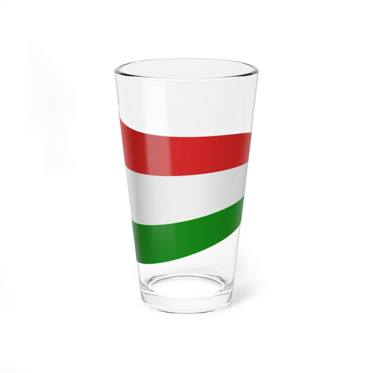 Hungary Flag - iconic waving (Hungary) Pint Glass 16oz