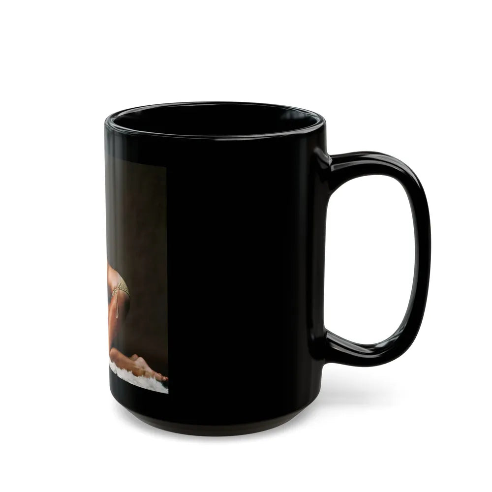 Caroline Munro #257 (Vintage Female Icon) Black Coffee Mug-Go Mug Yourself