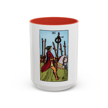 The 6 of Wands (Tarot Card) Accent Coffee Mug
