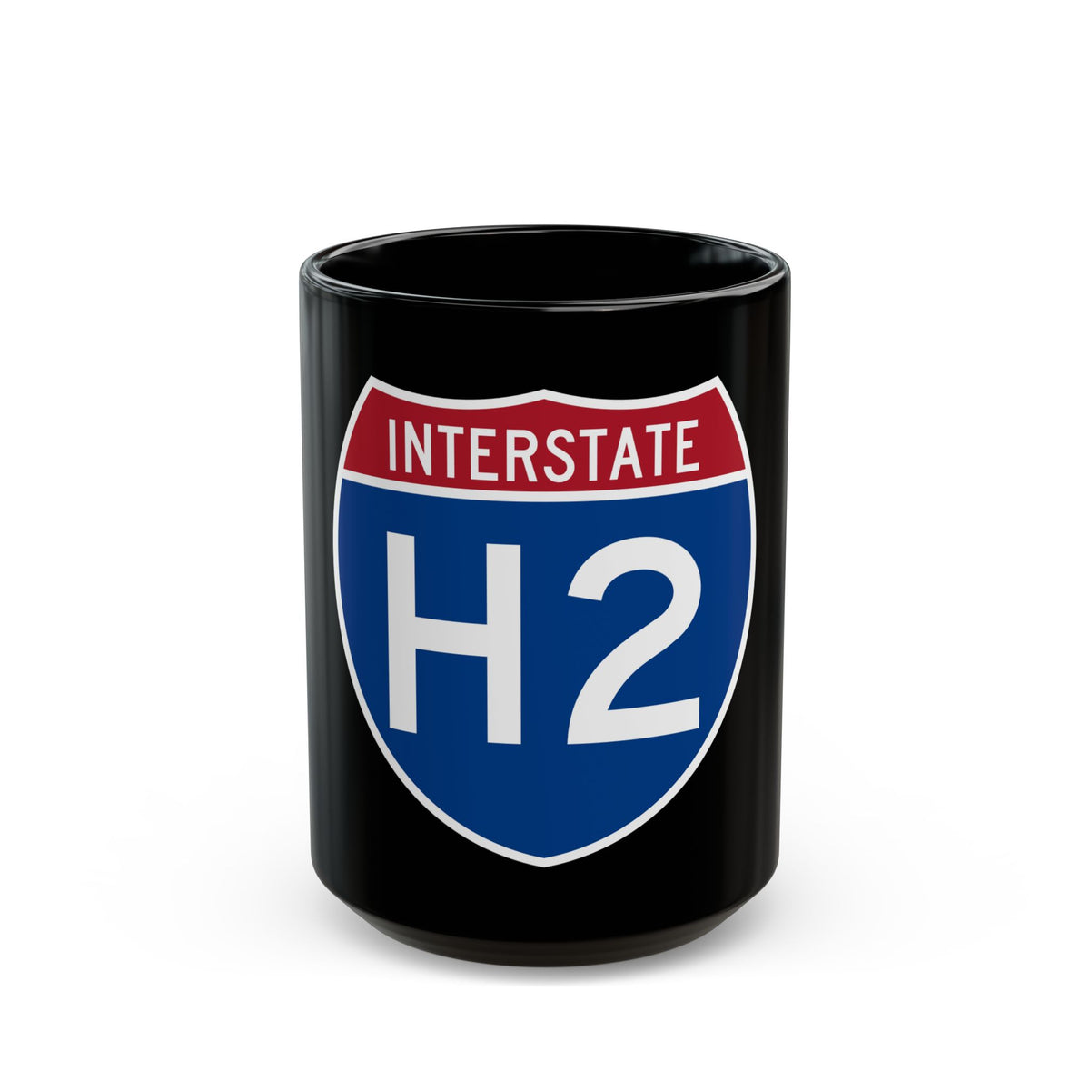 Interstate H2 (U.S. Highways) Black Coffee Mug