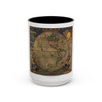 Map of Discovery- Western Hemisphere (1928) (Map) Accent Coffee Mug
