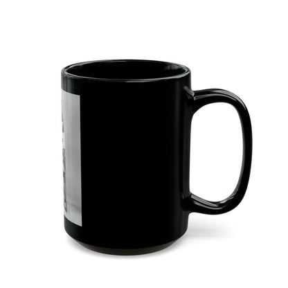 Julie Ege #269 - 8x10 B&W Full Body Semi Nude from 70's via a HQ (Vintage Female Icon) Black Coffee Mug-Go Mug Yourself