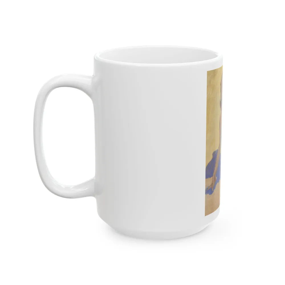 Blonde in Blue - White Coffee Mug-Go Mug Yourself