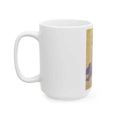 Blonde in Blue - White Coffee Mug-Go Mug Yourself