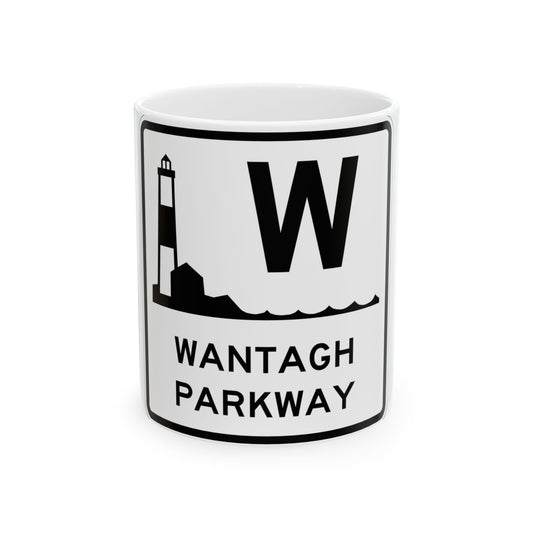Wantagh Pkwy Shield (New York) (Road Sign) White Coffee Mug