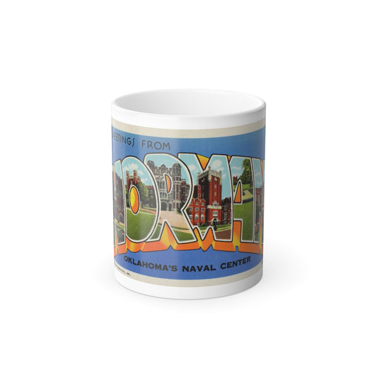Greetings from Norman Oklahomas Naval Center (Greeting Postcards) Color Changing Mug 11oz