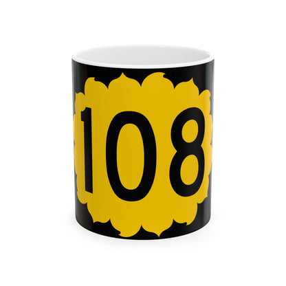 K-108 (Kansas) (Road Sign) White Coffee Mug