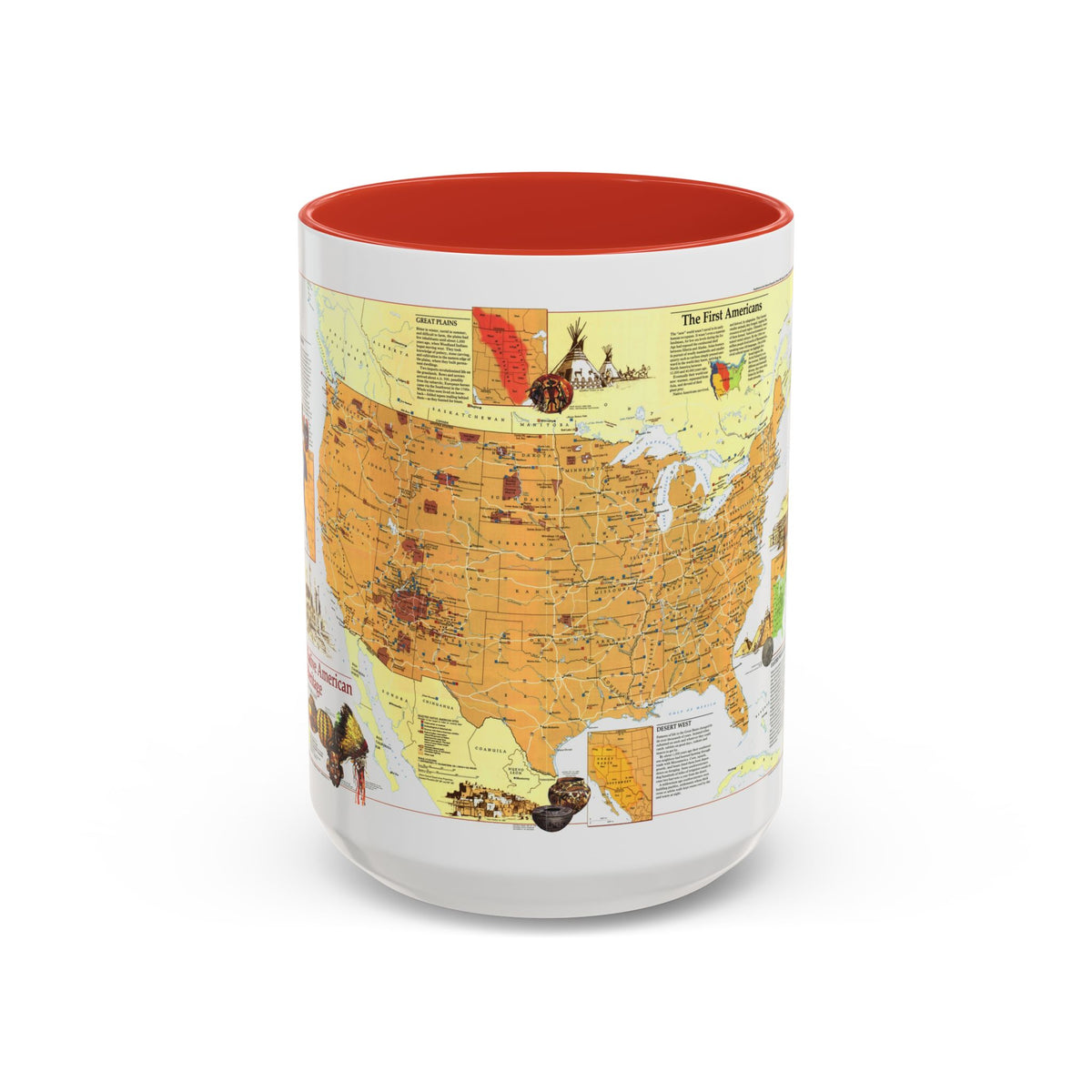 North America - Native American Heritage (1991) (Map) Accent Coffee Mug