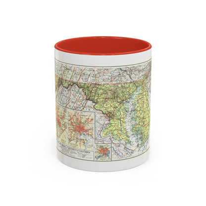 USA - Maryland, Delaware (1927) (Map) Accent Coffee Mug