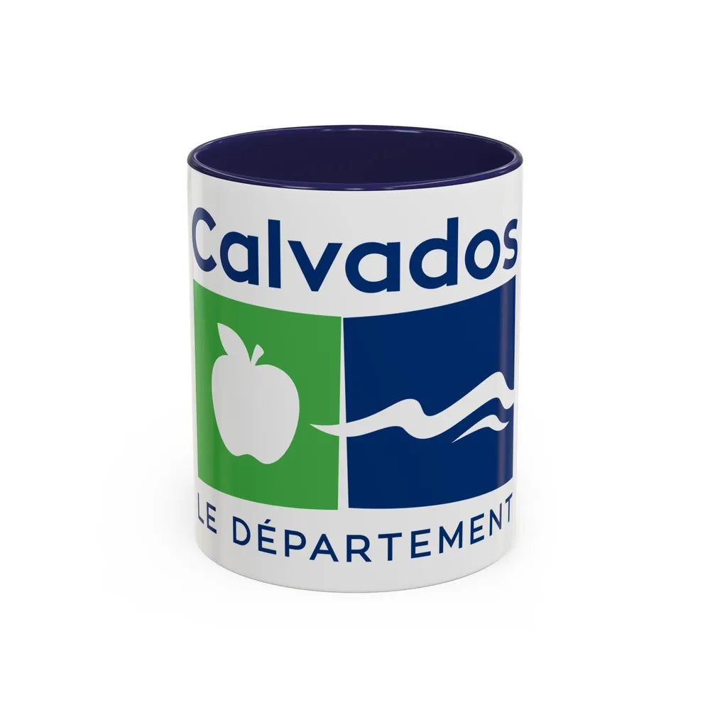 Flag of Calvados France - Accent Coffee Mug-11oz-Navy-Go Mug Yourself