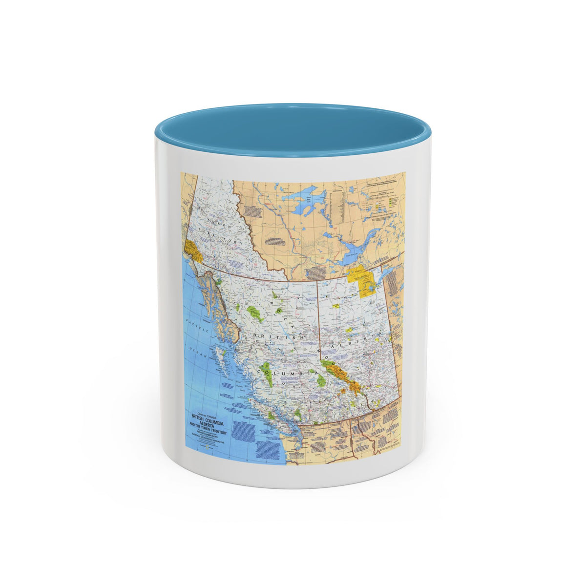 Canada - British Columbia, Alberta & Yukon (1978) (Map) Accent Coffee Mug