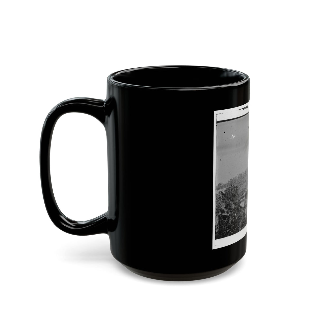 Catlett's Station, Va., Vicinity. Federal Soldiers Rebuilding The Orange & Alexandria Railroad Bridge Over Cedar Run (U.S. Civil War) Black Coffee Mug