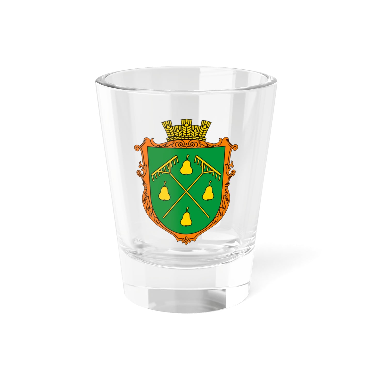 Coat of Arms of Hrushatychi (Ukraine) (Coat of Arms) Shot Glass 1.5oz