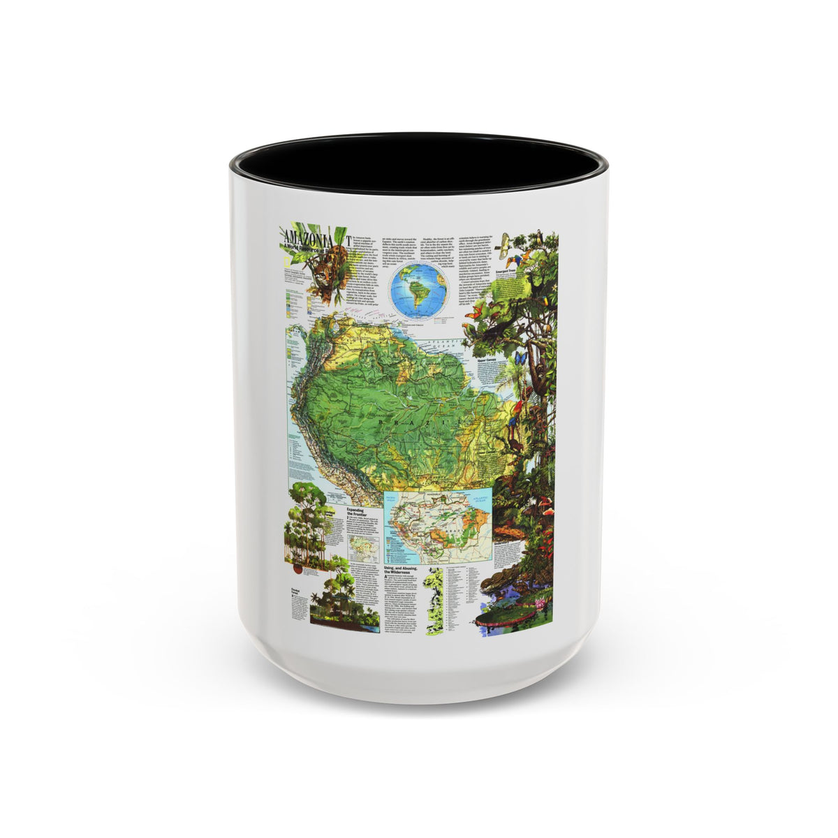 Amazonia - A World Resource at Risk (1992) (Map) Accent Coffee Mug