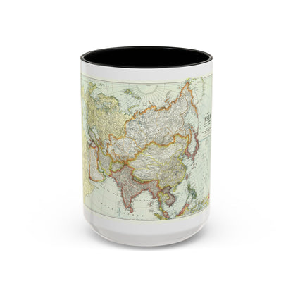 Asia and Adjoining Europe (1921) (Map) Accent Coffee Mug
