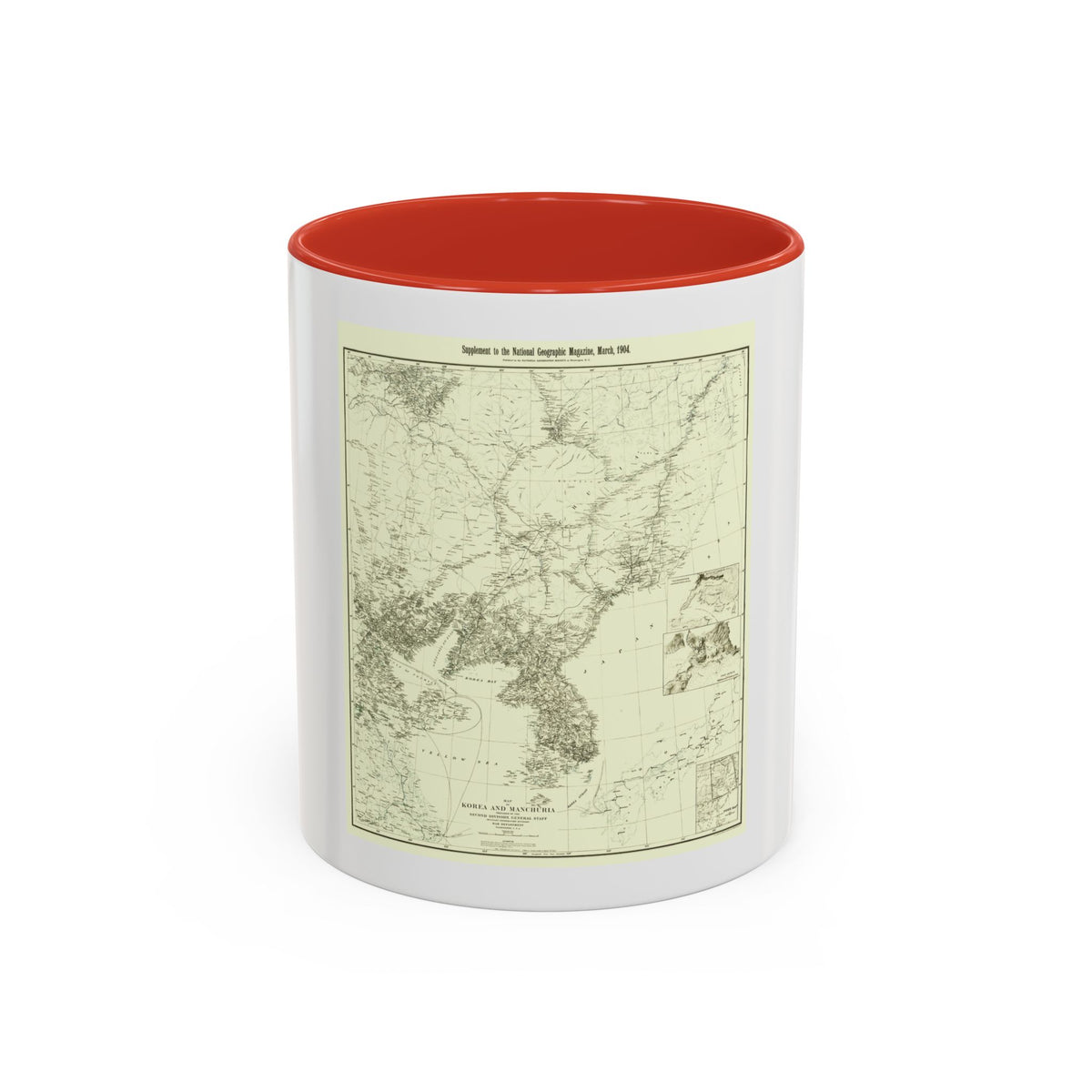 Korea and Manchuria (1904) (Map) Accent Coffee Mug