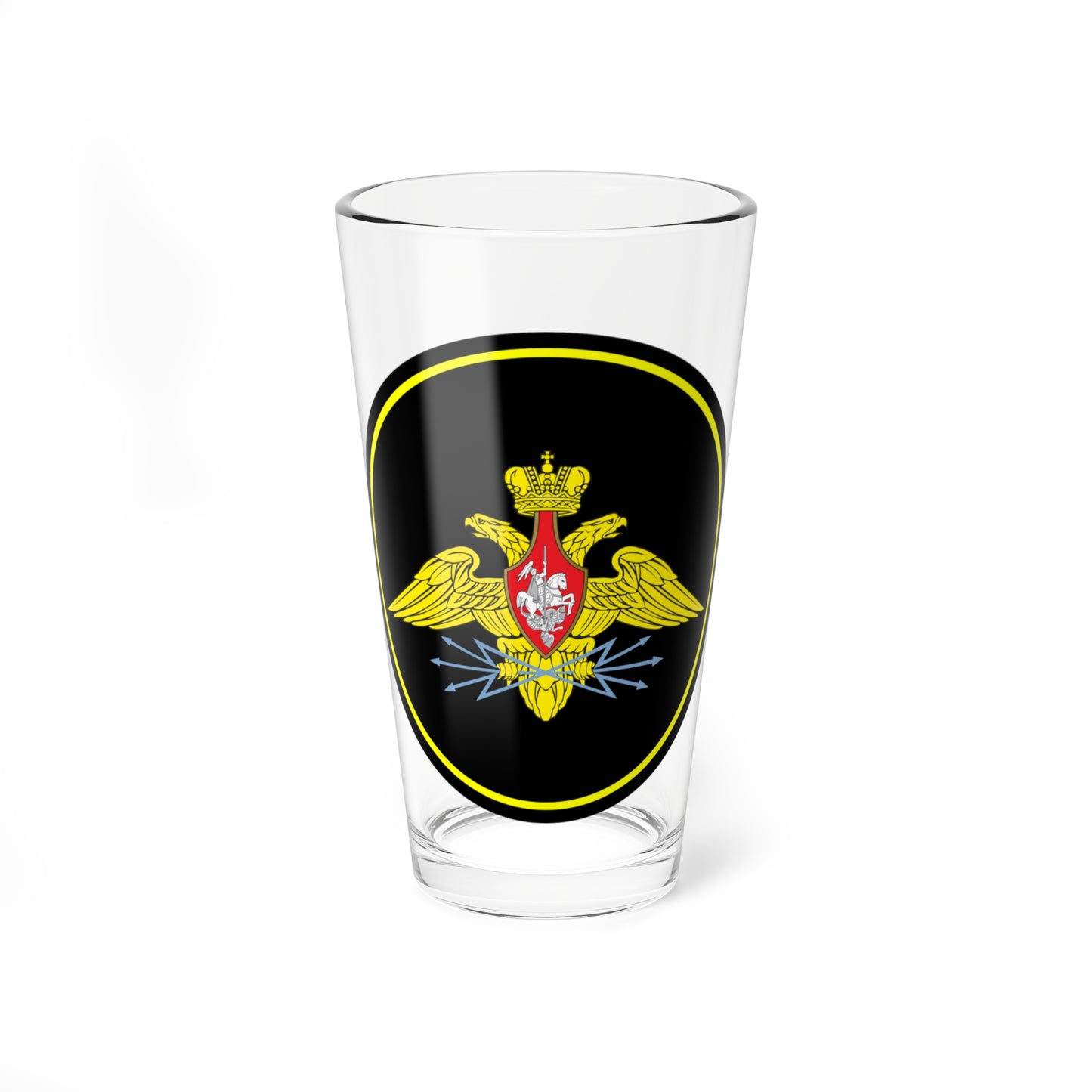 Emblem of the Russian military communications troop 1 (Russia) (Coat of Arms) Pint Glass 16oz