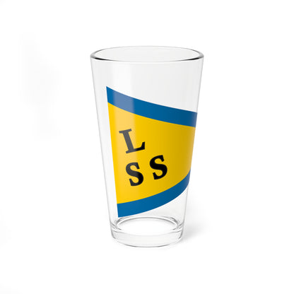 Burgee of Landskrona Segelsallskap (Sweden) Pint Glass 16oz