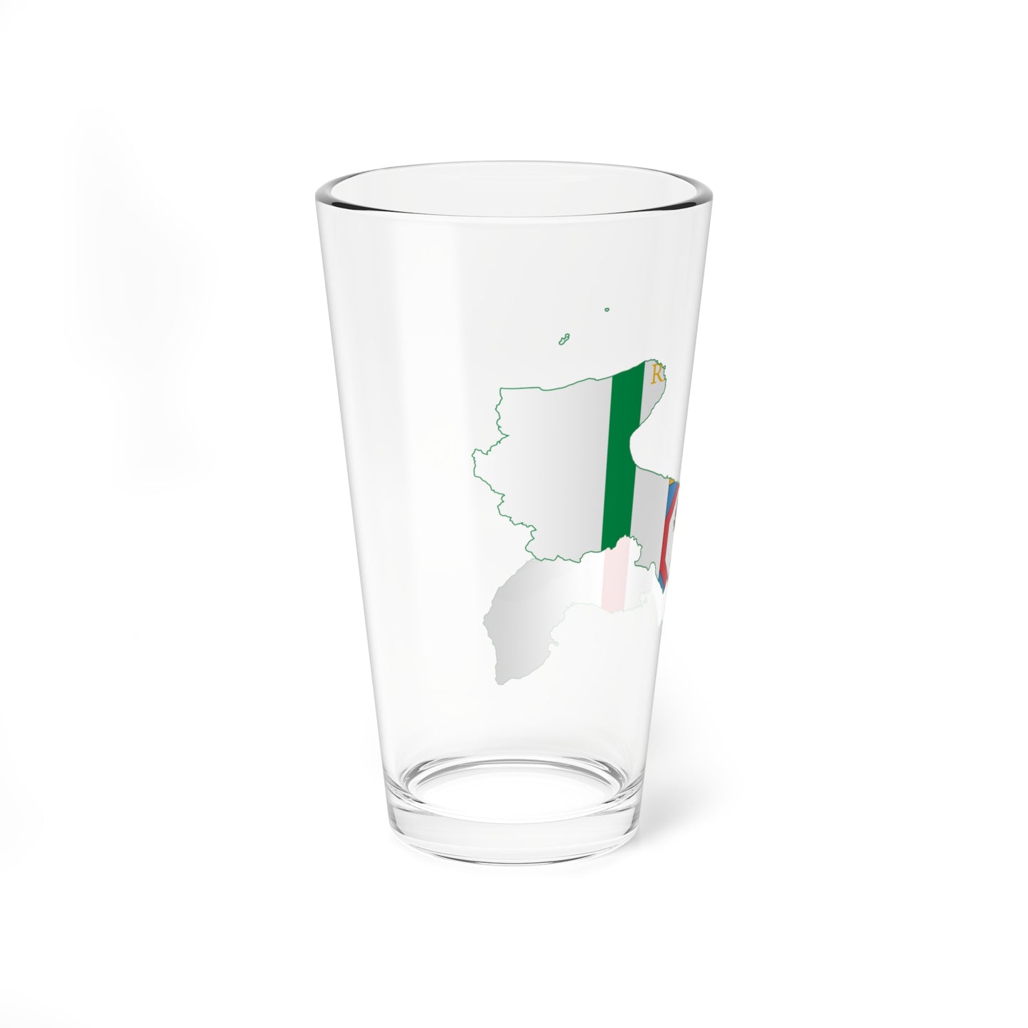 Flag map of Apulia (Italy) Pint Glass 16oz