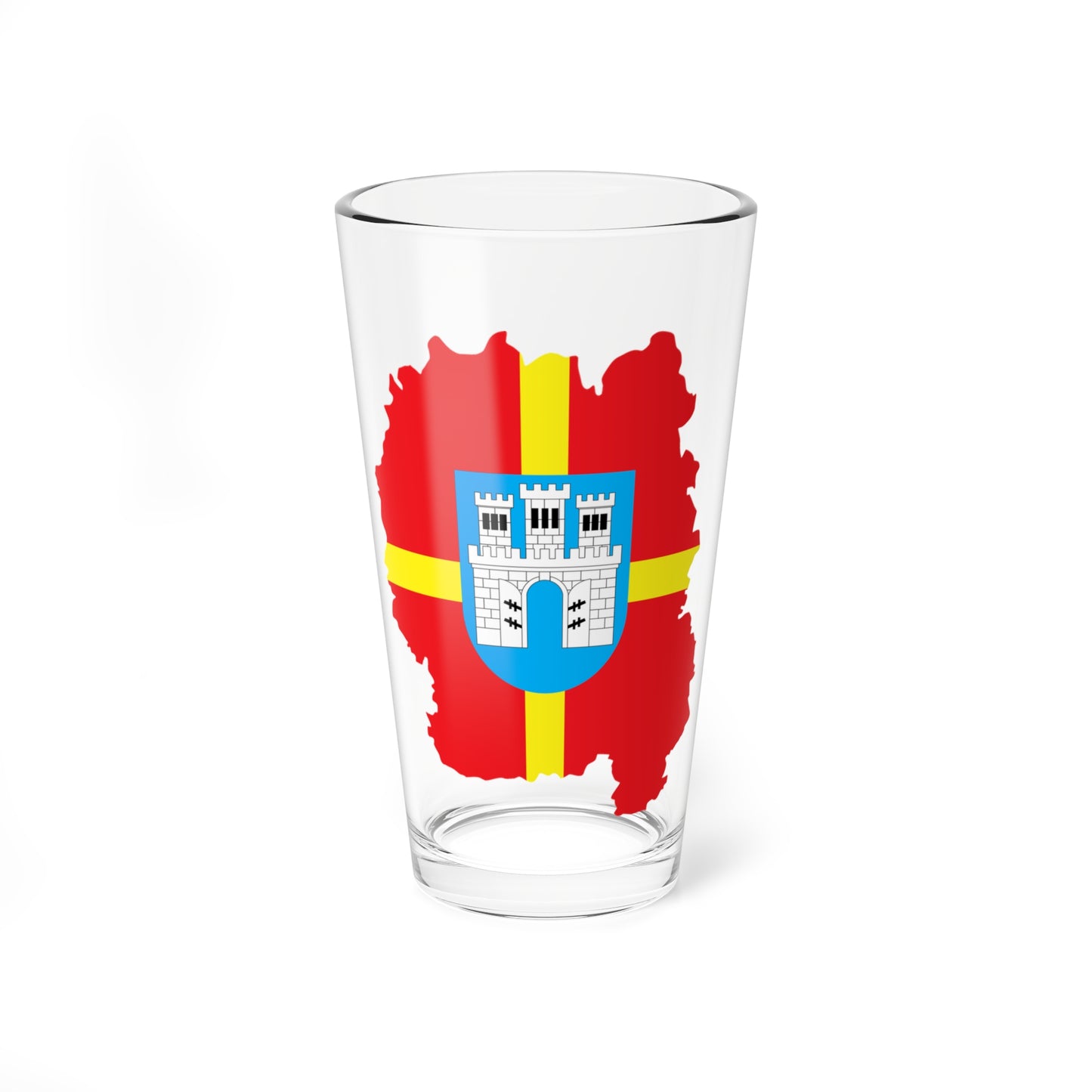 Flag-map of Zhytomyr Oblast (Ukraine) Pint Glass 16oz