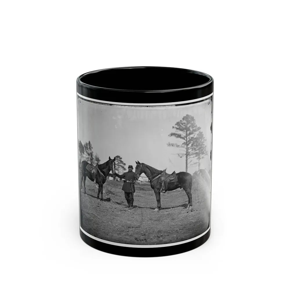 Falmouth, Virginia. Col. George Henry Sharpe's Horses, Headquarters, Army Of The Potomac (U.S. Civil War) Black Coffee Mug-11oz-Go Mug Yourself