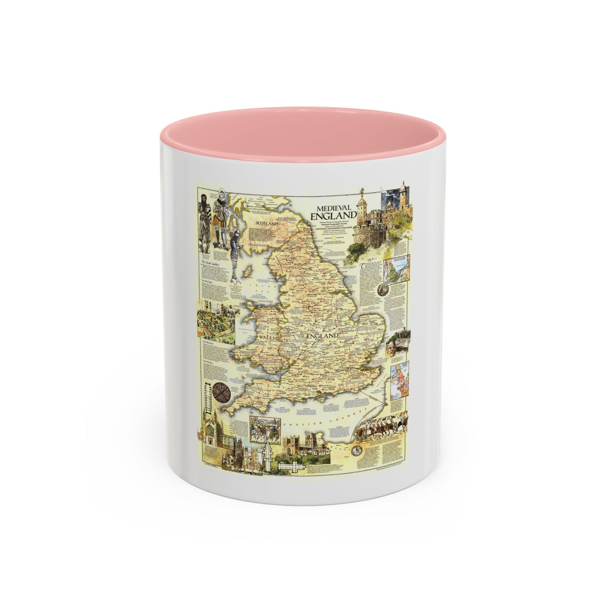 England - Medieval (1979) (Map) Accent Coffee Mug