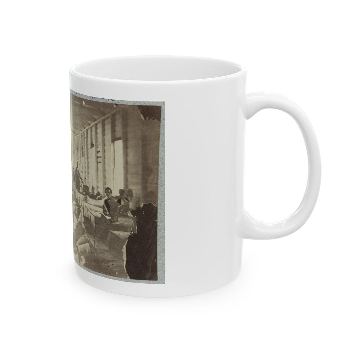 A Ward In Hospital At Convalescent Camp Near Alexandria, Va. (U.S. Civil War) White Coffee Mug