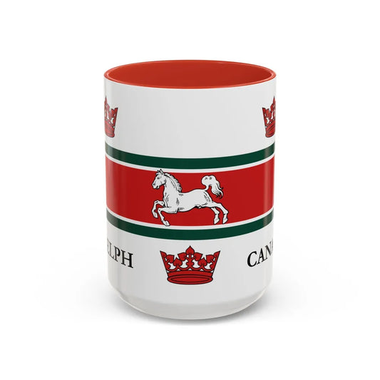 Flag of Guelph Canada - Accent Coffee Mug-15oz-Red-Go Mug Yourself