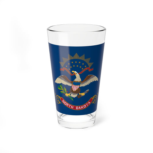 Flag of North Dakota (United States) Pint Glass 16oz