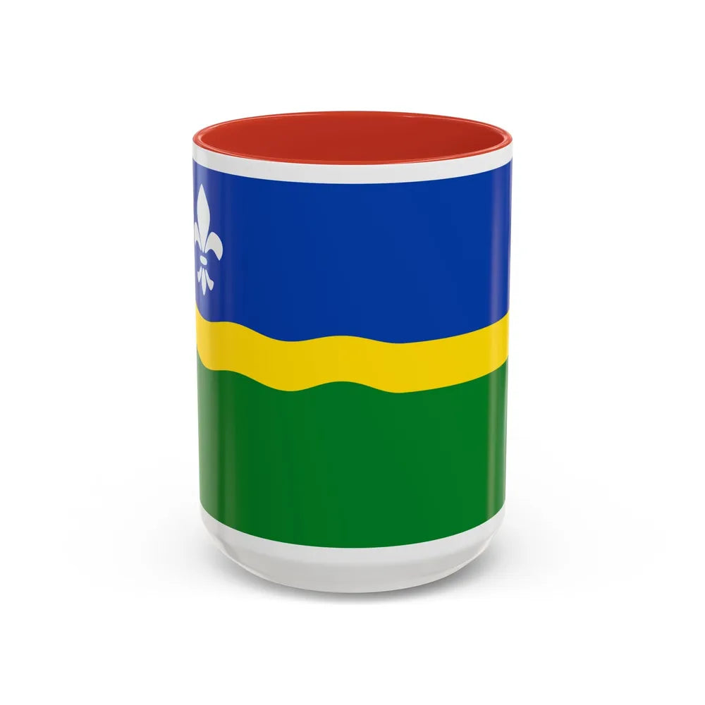 Flag of Flevoland Netherlands - Accent Coffee Mug-15oz-Red-Go Mug Yourself