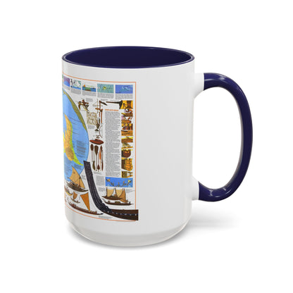 Pacific - Discoverers of the (1974) (Map) Accent Coffee Mug