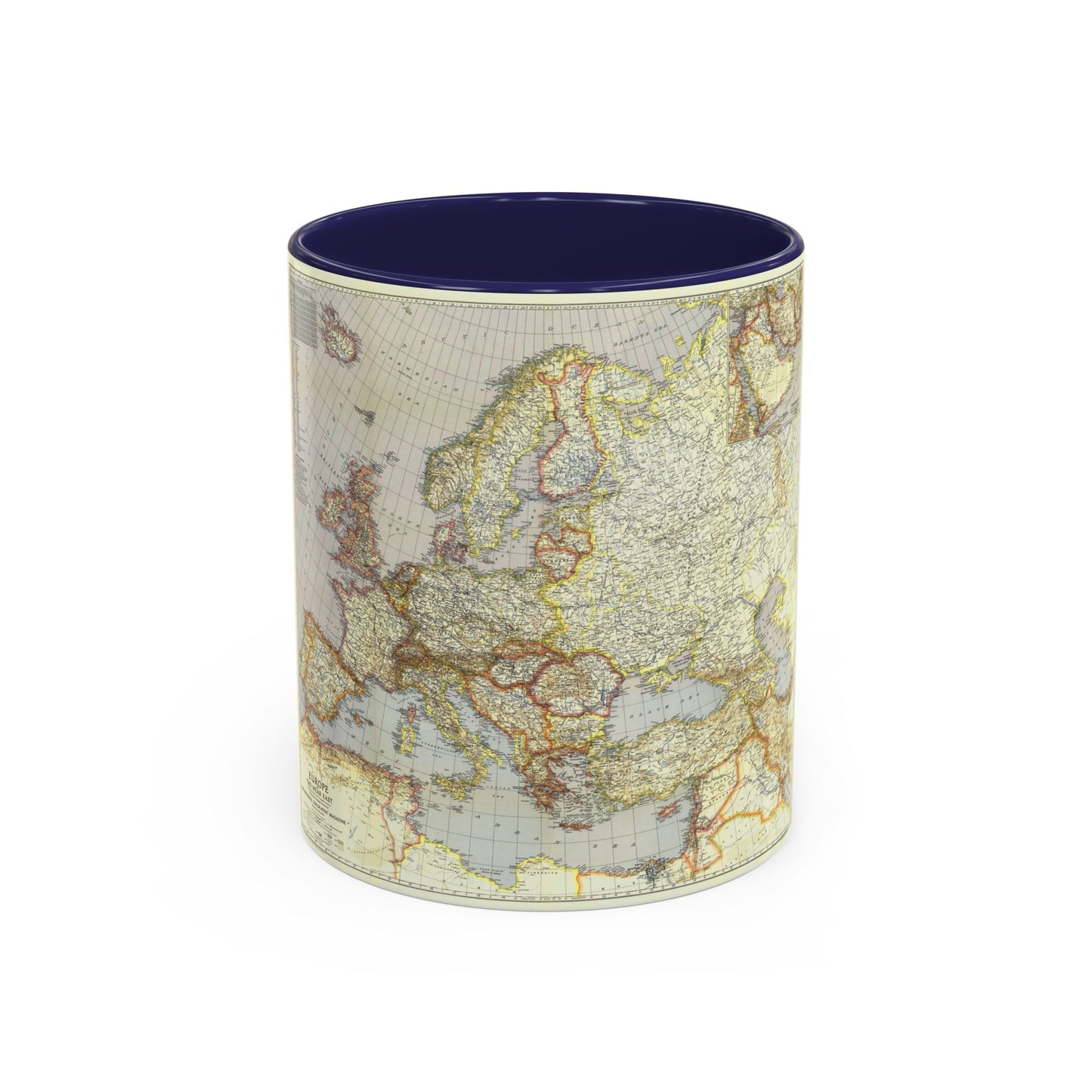 Europe and the Near East (1940) (Map) Accent Coffee Mug