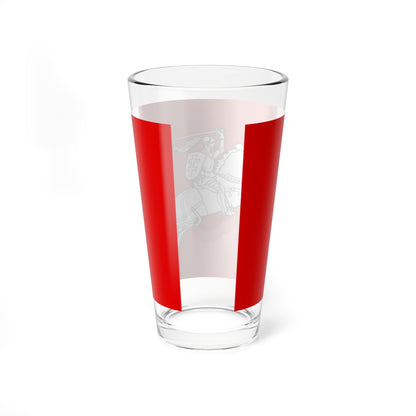 Flag of the Republic of Lithuania 1930s (Lithuania) (Coat of Arms) Pint Glass 16oz