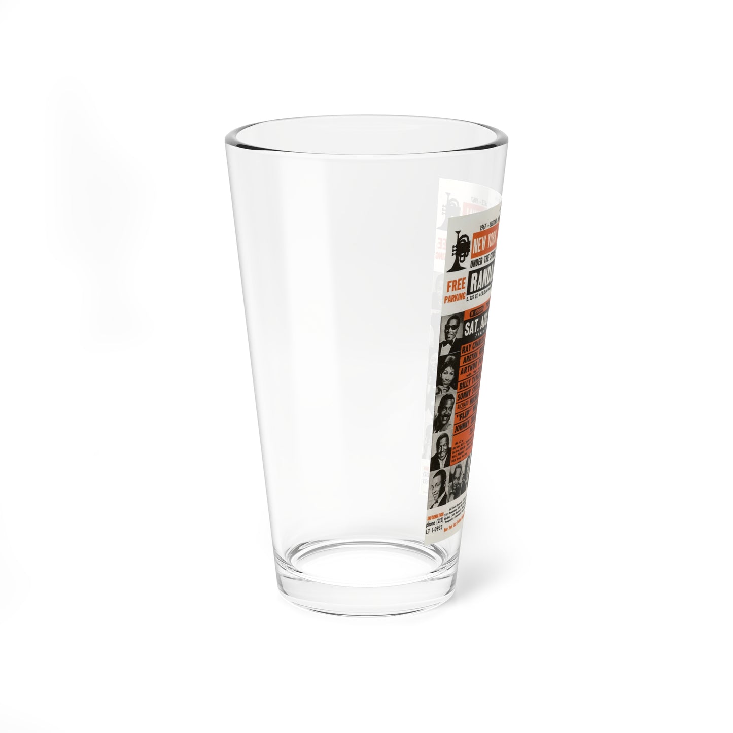 new york jazz festival handbill 1967 (Music Poster) Pint Glass 16oz
