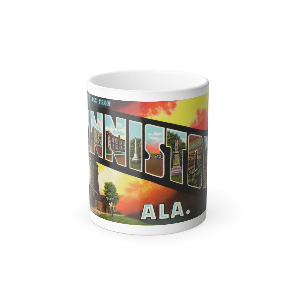 Greetings from Anniston Ala (Greeting Postcards) Color Changing Mug 11oz