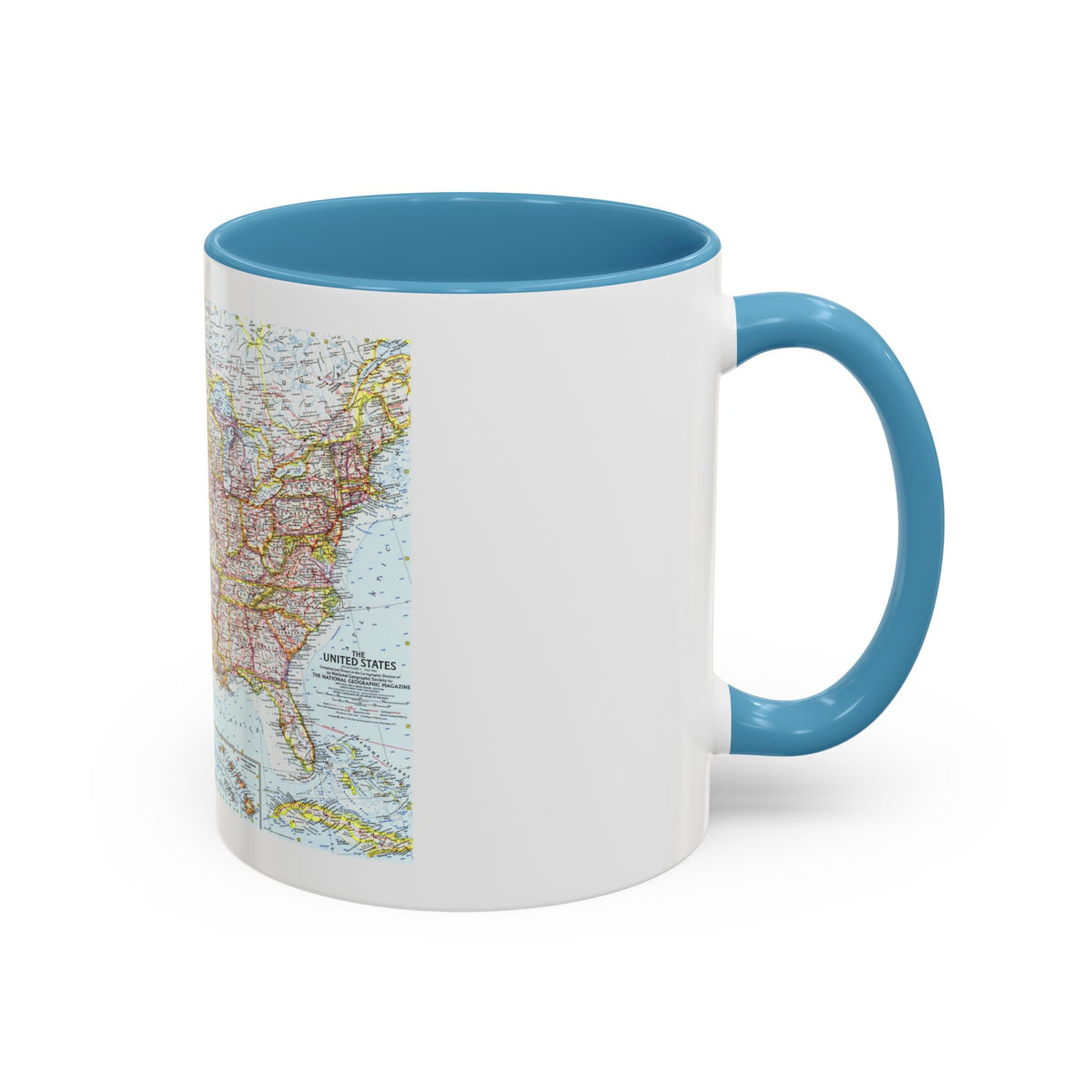 USA - The United States (1961) (Map) Accent Coffee Mug