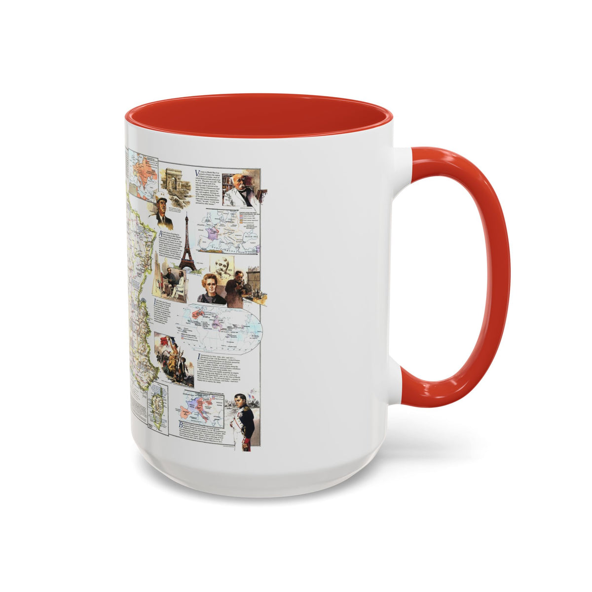 France- - Historical Evolution of a Nation (1989) (Map) Accent Coffee Mug