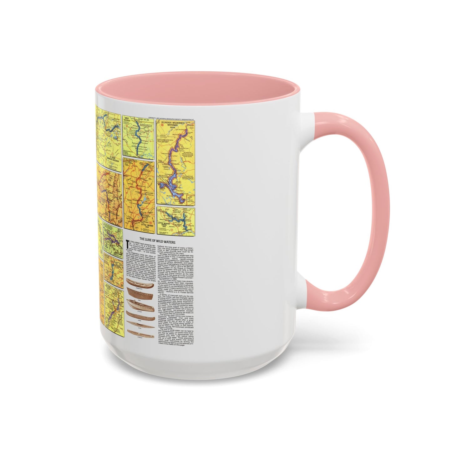 USA - Wild and Scenic Rivers 2 (1977) (Map) Accent Coffee Mug