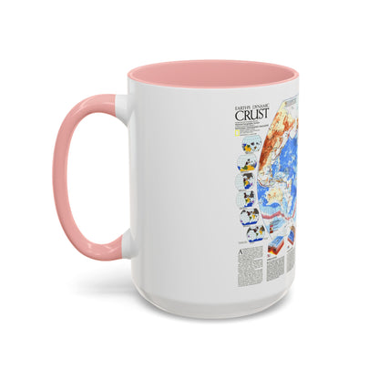 World Map - Earth's Dynamic Crust (1985) (Map) Accent Coffee Mug