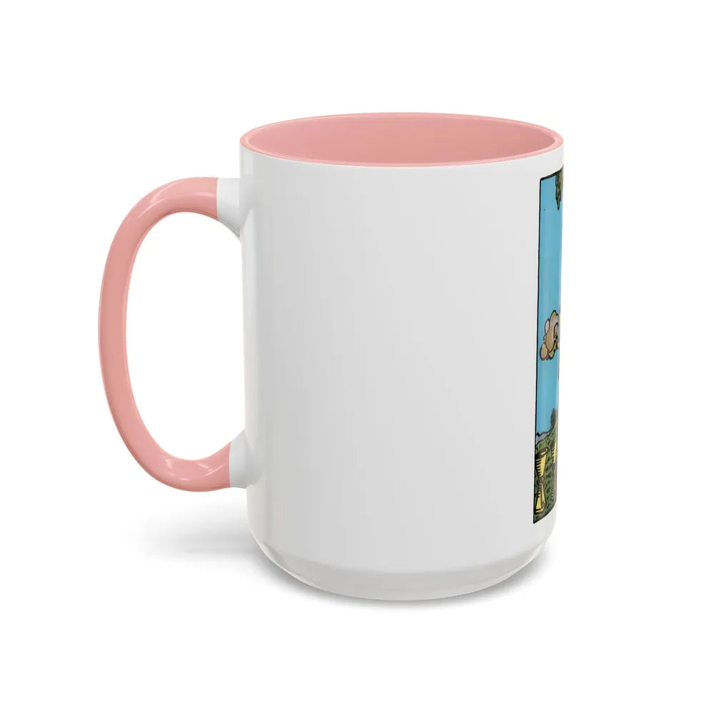 The 4 of Cups (Tarot Card) Accent Coffee Mug-Go Mug Yourself