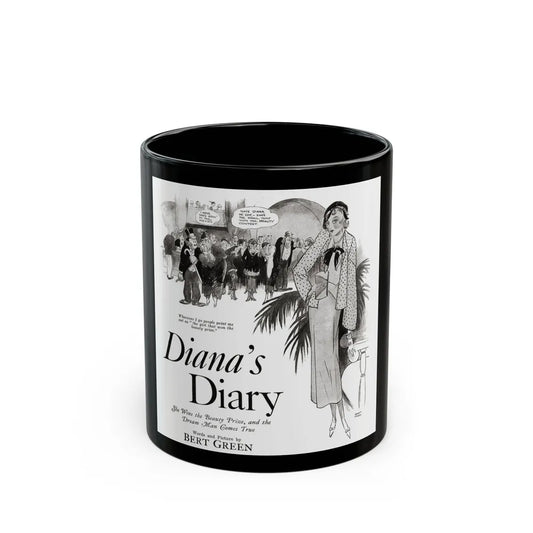 Diana's Diary, Liberty magazine, August 6, 1932 - Black Coffee Mug-11oz-Go Mug Yourself