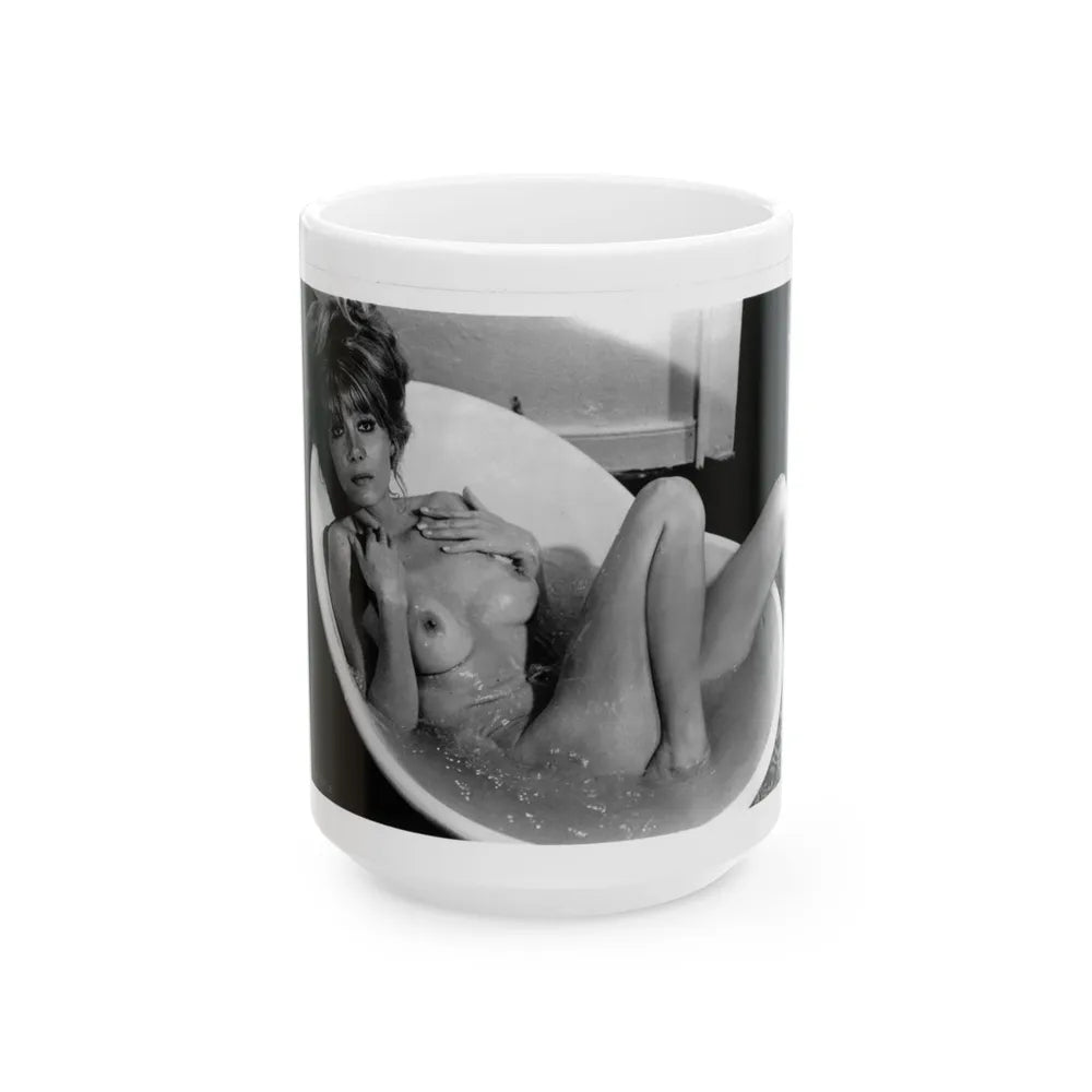 Ingrid Pitt #93 - Topless (Vintage Female Icon) White Coffee Mug-15oz-Go Mug Yourself