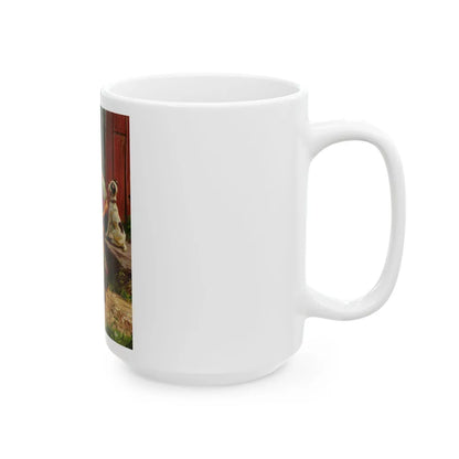 Feeding the Lambs - White Coffee Mug-Go Mug Yourself