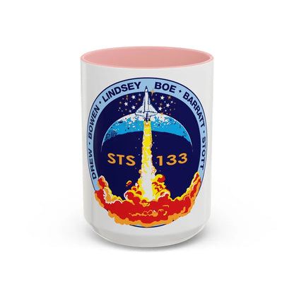 STS 133 (NASA) Accent Coffee Mug-15oz-Pink-Go Mug Yourself