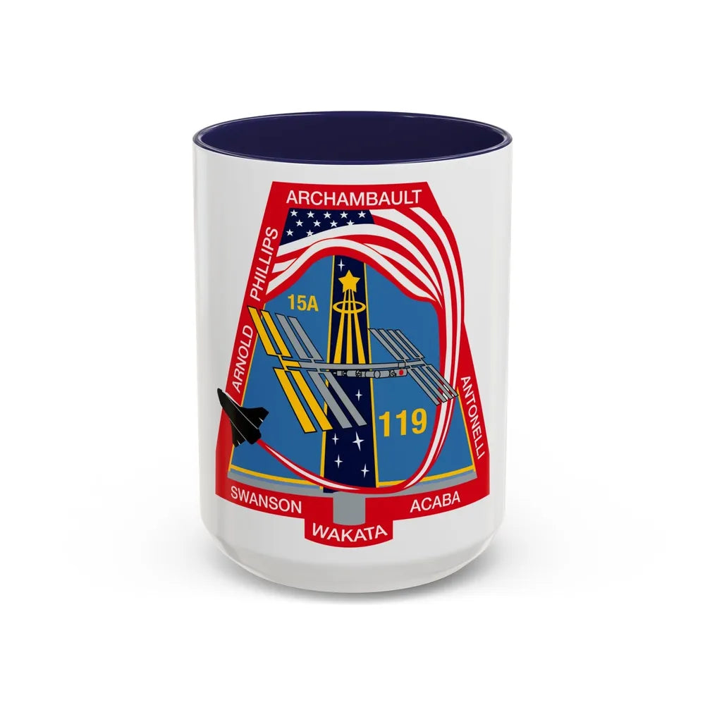 STS 119 (NASA) Accent Coffee Mug-15oz-Navy-Go Mug Yourself